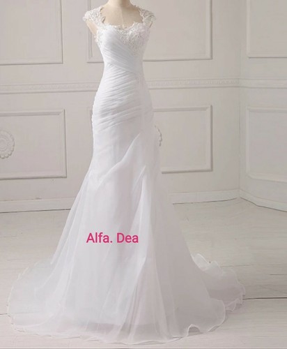 Abito da Sposa vestito matrimonio nozze bianco merletto pizzo organza seta  | eBay
