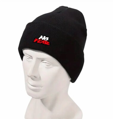 NO Fear™ - Black Knit Beanie Cap Hat W/ 