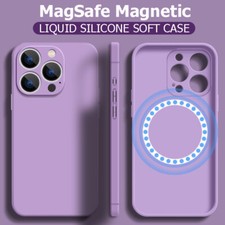 For iPhone 16 15 Pro Max 14 Pro 13 12 Magsafe Case Silicone Magnetic Soft Cover