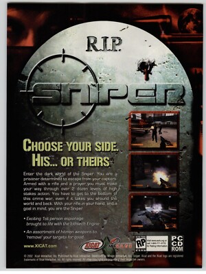 Sniper: Path of Vengeance PC 2002 Print Ad/Poster Official Authentic Game Art