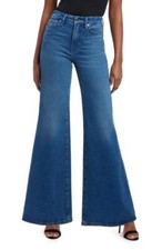 GOOD AMERICAN Good Waist Palazzo Wide Leg Jeans in Blue Size 2/26