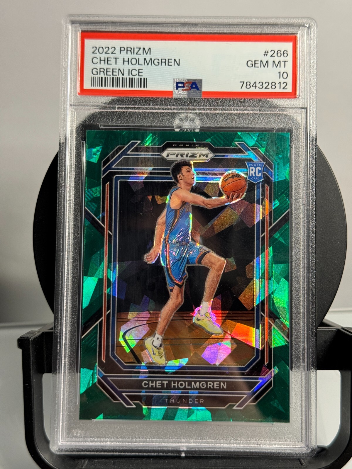 Chet Holmgren | 2022 Panini Prizm #266 Green Ice Rookie Card | PSA 10 - Pop 35