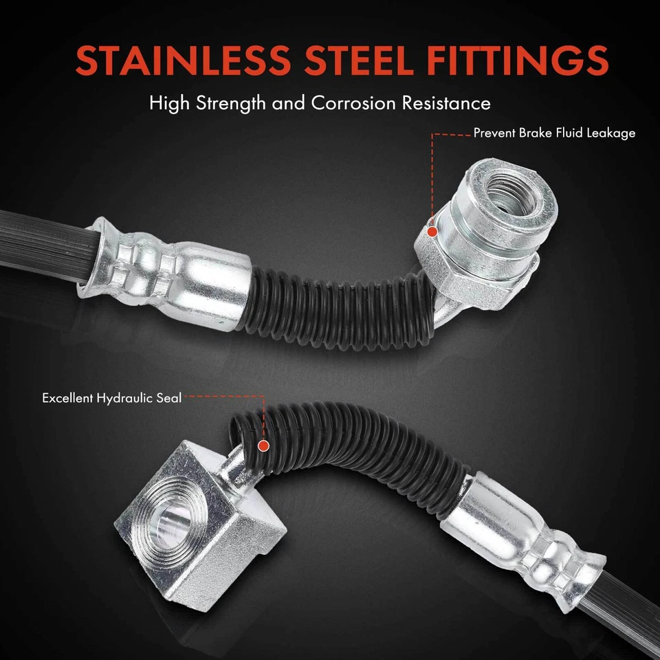 2 mangueras hidráulicas de freno delanteras para Ford E-150 2007 E-350 Super Duty 2005-2007 Foto 4 de 4