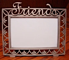 PHOTO FRAME Fetco Home Decor Silver-Tone Metal FRIENDS for 4"x6" Picture     C23