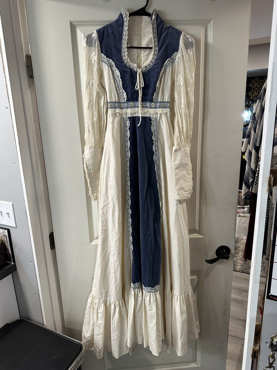 vintage gunne sax dress Handmade Remake Cabbage Rose Long sleeves 70s execution Vintage Lace Gunne Sax Dress