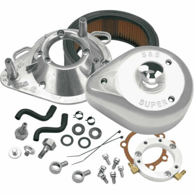 S&S Stock CV Carb Teardrop Air Cleaner 1993-06 Harley Big Twin Models Chrome 