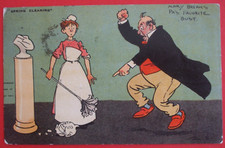 TOM BROWNE Comic Postcard SPRING CLEANING MAID BREAKS PA'S FAVOURITE BUST 2579