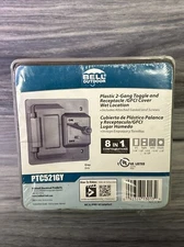 BELL PTC521GY 2-Gang Toggle Receptacle GFCI Cover Weatherproof Cover, Gray