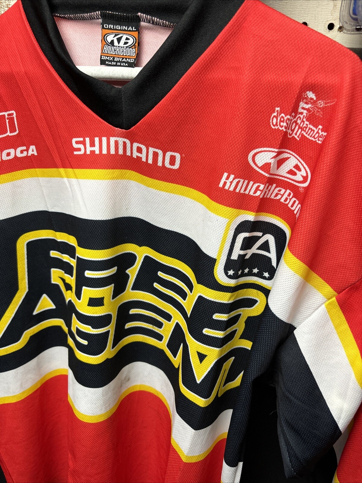 NOS (L) Free Agent Knucklebone Bicycle Factory Team Racing Jersey Bmx GT Mini SE