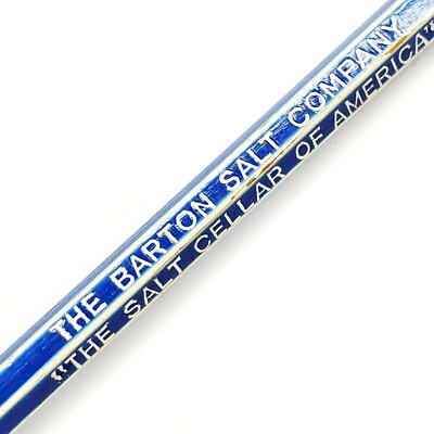 c1950s Hutchinson, Kansas Barton Salt Wood Pencil Blue Stripe Advertising G30