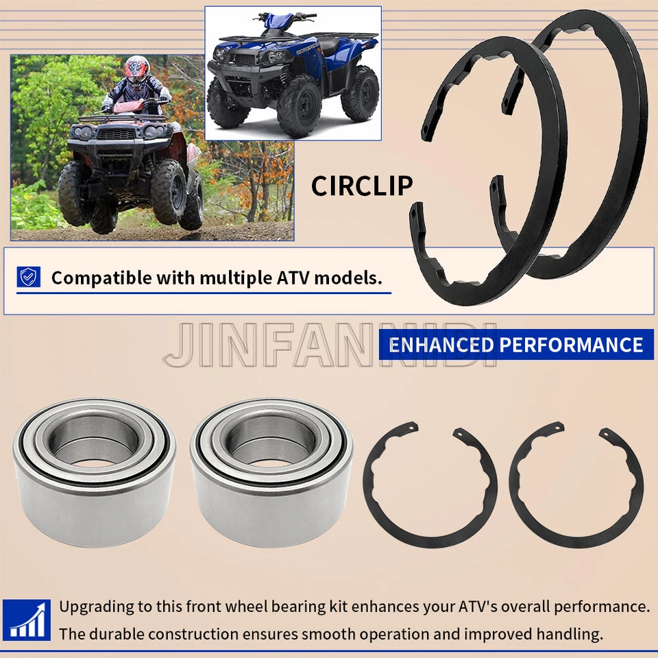 Kit de cojinete de rueda delantera para Kawasaki Brute Force 650 750 KVF650 KVF750 2005-2013 Foto 4 de 4