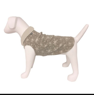 NWT Ultra Paws Doga Tog/Dog Yoga Wear Fleece Pullover Starry Tan/Cream Small 18''