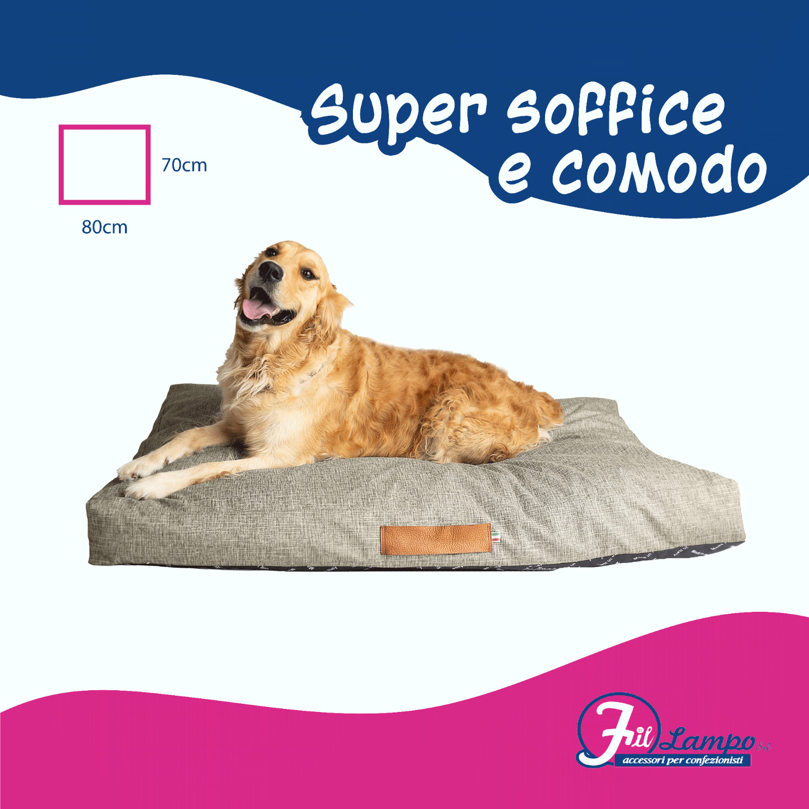 Letto per Cani Grandi Taglia L | Cuscino Materasso Made in Italy