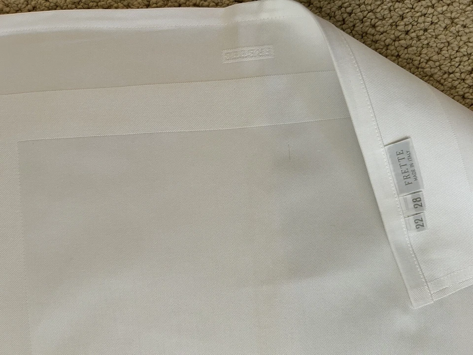 Nuevo Frette Italia 100 % algodón ropa de cama lado o lugar mate blanco banda satinada Foto 4 de 4