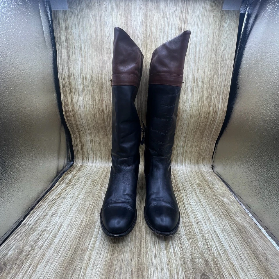 Botas de equitación Johnston & Murphy para mujer talla 8,5 M botas altas de cuero negro Foto 2 de 4