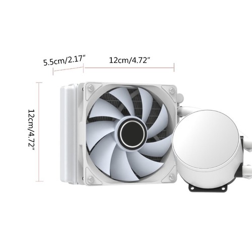12cm CPU Liquid Cooler RGB Water Cooling System Copper Aluminum Material - Afbeelding 8 van 10