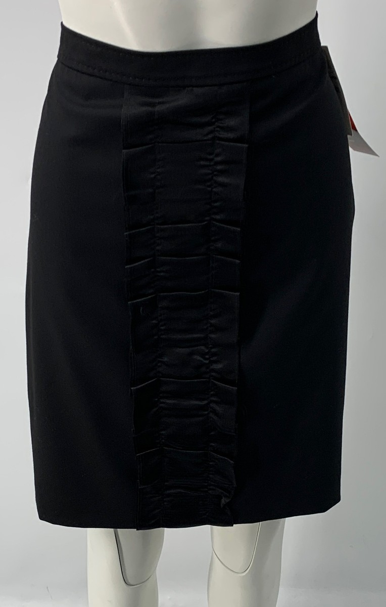 スカート Moschino Crepe Skirt With Ruffles MOSCHINO CHEAP AND CHIC Black Jersey Ruffle Hem Skirt Sz 42