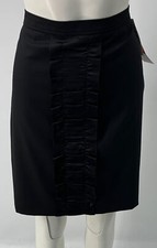 Moschino Cheap and Chic Black Ruffle Trim Straight Skirt NWT sz 12