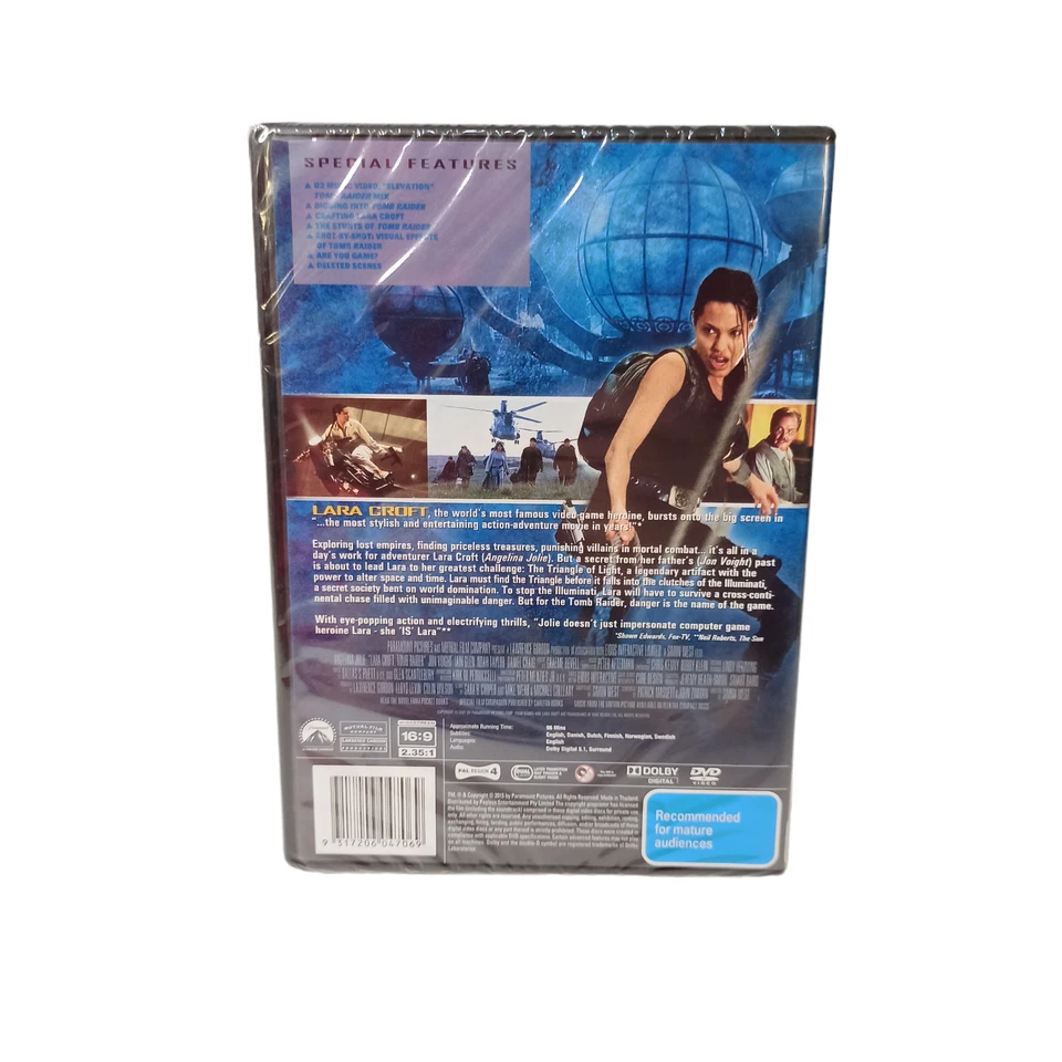 Tomb Raider DVD Movie Action Adventure Fantasy Treasure Time Travel Family - Image 2 of 4