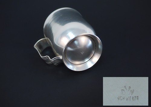 Art Nouveau * vaso bautismal antiguo * espadas DVW * edición plateada * monograma HD * - Imagen 4 de 4