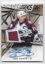 21/22 SP GAME USED AUTHENTIC LEGENDS GOLD AUTOGRAPH JERSEY #107 Joe Sakic #17/25