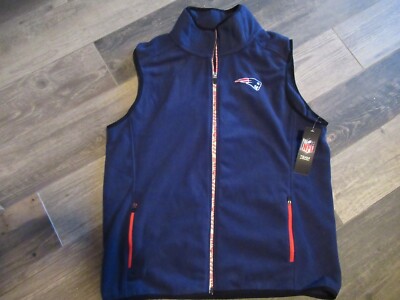 New New England Patriots Full Zip Fleece Vest Men's Medium nwt