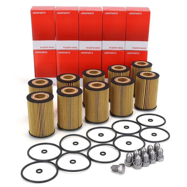 10X Herth+Buss ÖLfilter + Schraube FüR VW Golf 7 Passat Tiguan Touran 1.6/2.0TDI-image