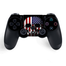 Skins Decal Wrap for PS4 / PS4 Pro Controller - American Skull Flag in Skull