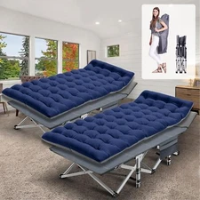 SUNYRISY Folding Cots Set of 2 with Mattress & Bags 2 Packs 75*28" Guest Bed