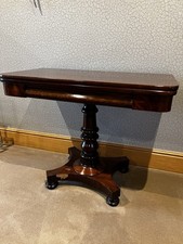 Antique Card Tea Table Foldable Wood