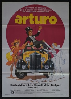 manifesto 2F ARTURO Dudley Moore Liza Minnelli auto car Gordon Gielgud Rolls