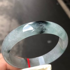 Certified Natural Grade AAA Ice Green Burmese Jade jadeite bracelet bangle 59MM