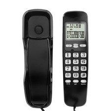 Mini Wall Mount Landline Telephone with LCD Display Caller ID for Home Office