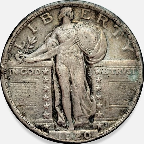 1920-P Standing Liberty Quarter Very Fine VF++ 25C * 1920P * Scratches Rev