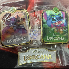 2025 Lorcana Disney chinese tcg game promo logo badge stitch logo 3pcs