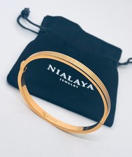 NIALAYA Men's Gold Gentleman Bangle XXL 20cm vergoldet NEW Collection 26