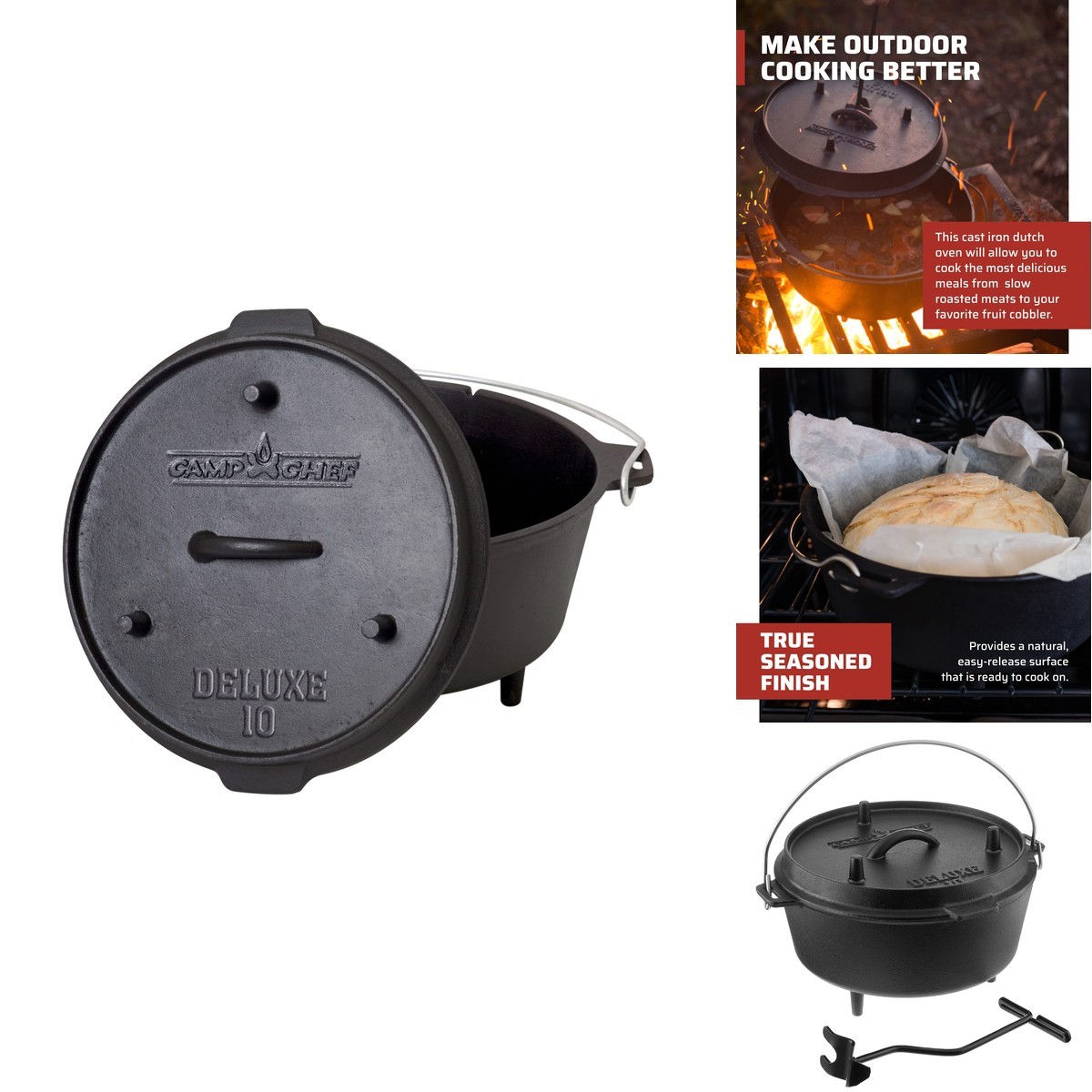 Camp Chef Deluxe 10in Dutch Oven 10 Inches 2day Delivery for sale