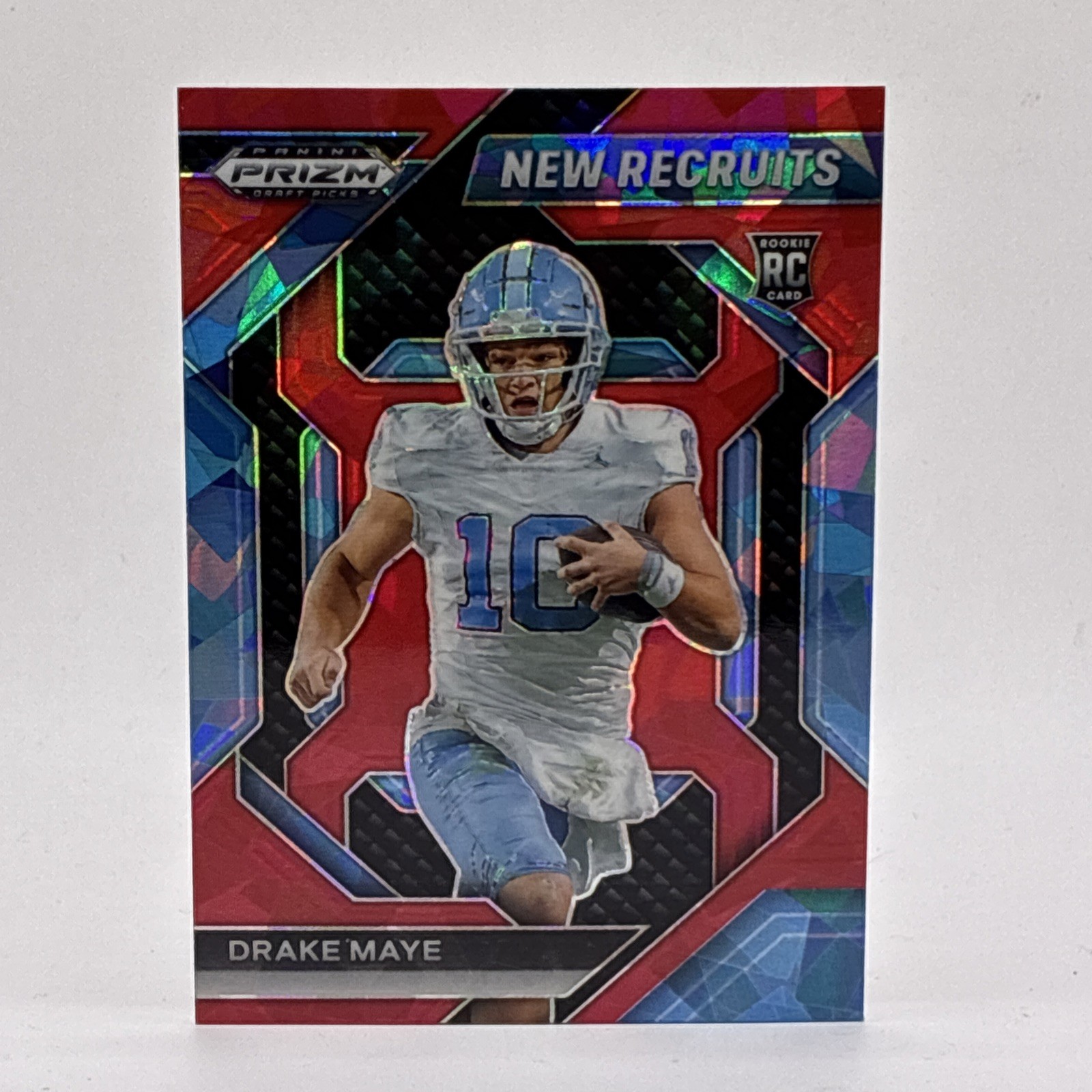 2024 Prizm Draft Picks - New Recruits Drake Maye #NR-DME Red Ice Prizm UNC RC
