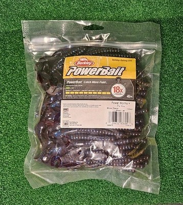 100 Berkley Soft Fishing PowerBait / 7'' Power Worms / Blue Fleck CPWA7-BF