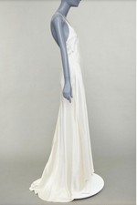 slim fit dress slacks Lady Black Tie - Vaughn Gown - Off White - V-Notch Strapless Satin Dress main image 1