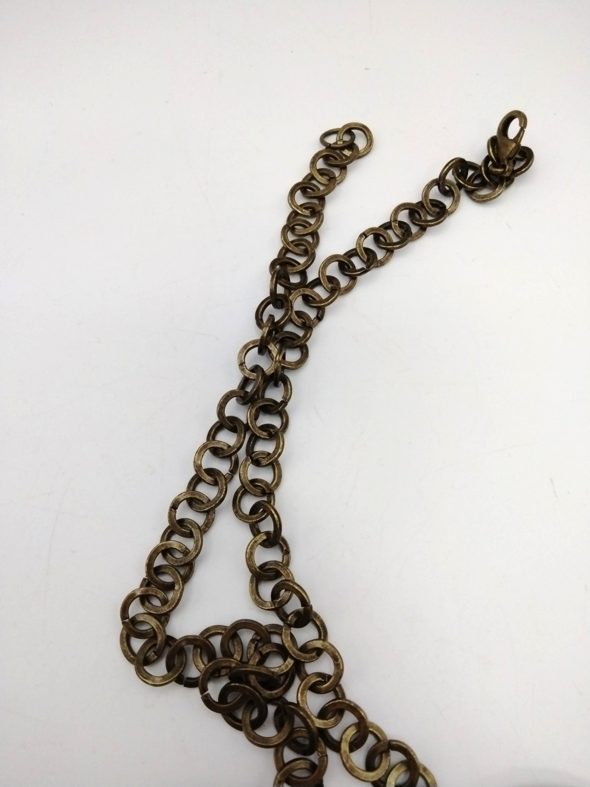 Shell & Stone Long Statement Necklace Beads Antiq… - image 8