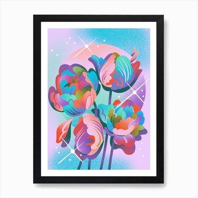 Parrot Tulips Art Print Framed Wall Art Poster Canvas Print Picture