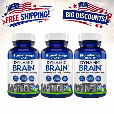 Dynamic Brain Supplement 60 Capsules Memory Focus Clarity-Pack of 3