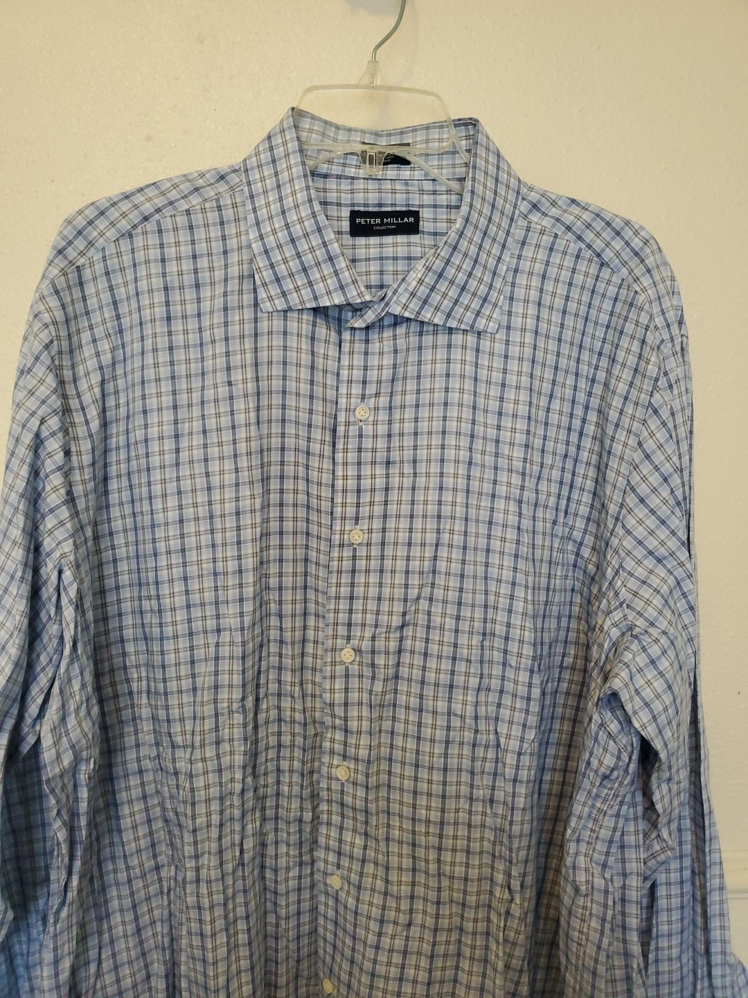 Peter Millar Button Down Soft Shirt Cotton Plaid … - image 5