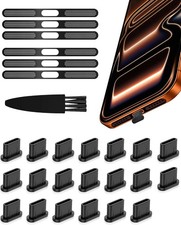 20 PCS iPhone 18 17 Pro Max USB C Dust Plug Port Cover Protectors with Brush NEW