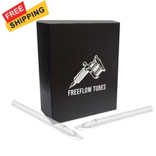 FREEFLOW 1RT Round Tip Long Tattoo Tubes Gripless Disposable 1RT, black 