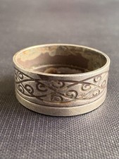 Vintage Silver Ring Handcrafted Moroccan Berber Design Ring Tribal Size 9 US