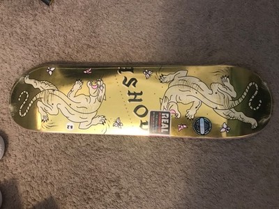 Ishod Wair REAL Skateboard Deck Tiger Cat Scratch Twin Tail Gold 8.25