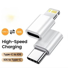 USB C to iPhone Adapter Fast Charging PD Converter Type-C Male to iOS Female
