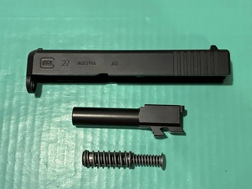 USED OEM GLOCK 27 GEN 3 COMPLETE SLIDE BARREL GUIDE ROD RECOIL SPRING BLACK .40